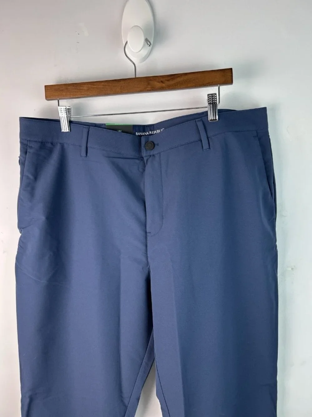 Banana Republic Men's 38x30 Flat Front Stretch Tech Pants Blue Slim G2175 NWT